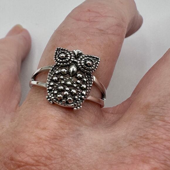 Owl Sterling Silver Ring - Picture 4 of 7